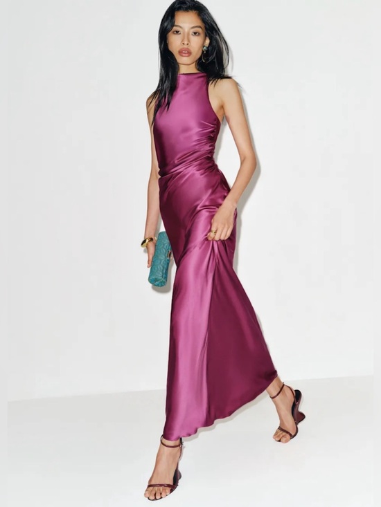Reformation Dresses & Skirts - Reformation Satin Maxi Dress in Magenta